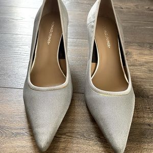 Silver Pumps Kitten Heel 3” Donald J Pliner